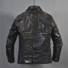 Men's Motorcycle Vintage Distressed Black Jacket Casual Biker Leather Jacket Coat - Image 5