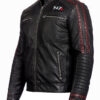 Mens Biker N7 Street Fighter Commander Moto Black Gaming Biker Leather Jacket - Image 3