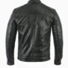 Men's Slim Fit Biker Style Black Motorcycle Real Sheepskin Leather Jacket - Image 2