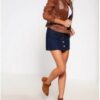 Women Handmade Designer Brown Lamb Skin Leather Jacket Women Slim Fit jacket - Image 3