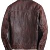 Men’s Motorcycle Biker Vintage Café Racer Distressed Brown Real Leather Jacket - Image 2
